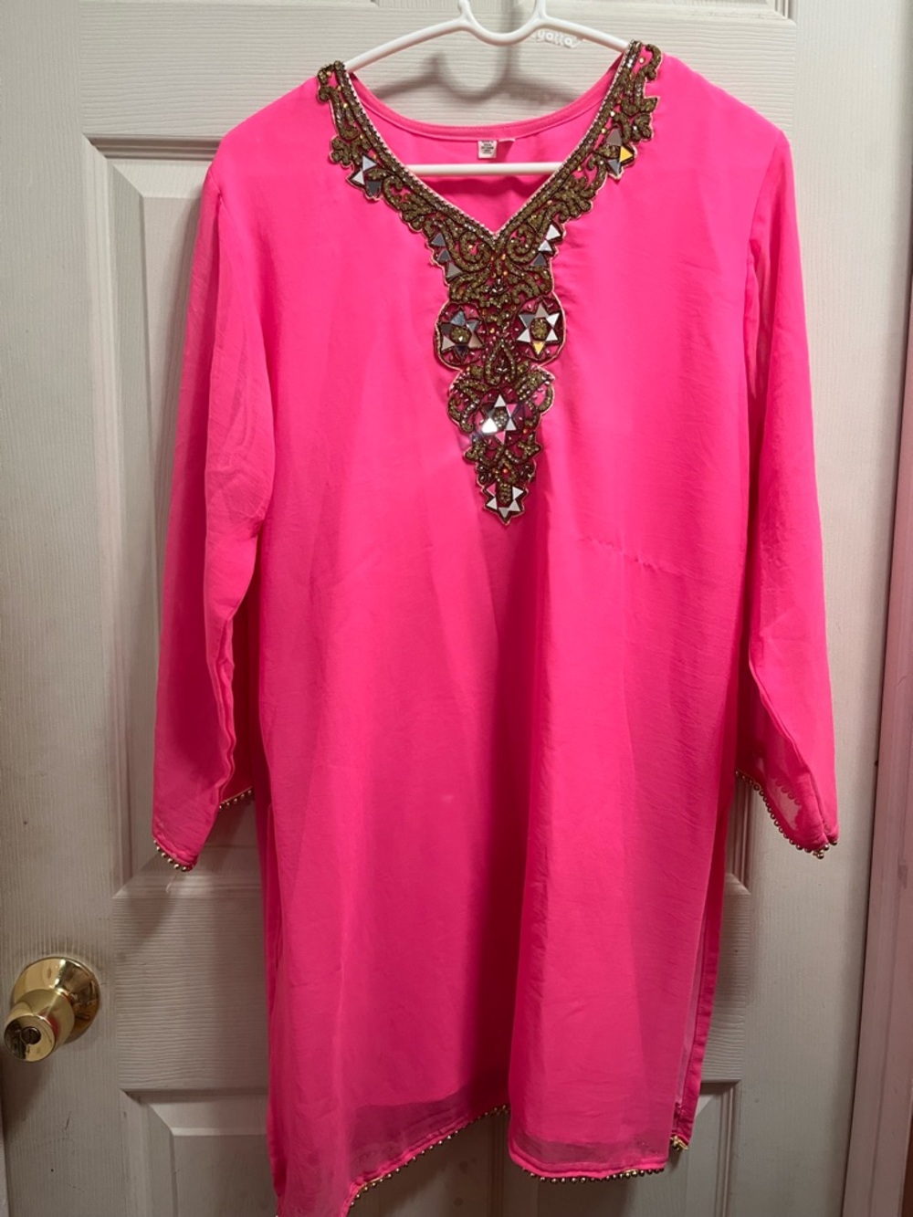 Embellished Hot Pink Tunic Top